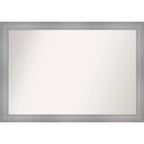 40" x 28" Non-Beveled Flair Bathroom Wall Mirror Polished Nickel - Amanti Art: Includes Mounting Hardware
