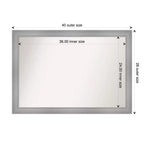 Specchio da parete per bagno Flair 40" x 28", nichel lucido, ferramenta per montaggio inclusa