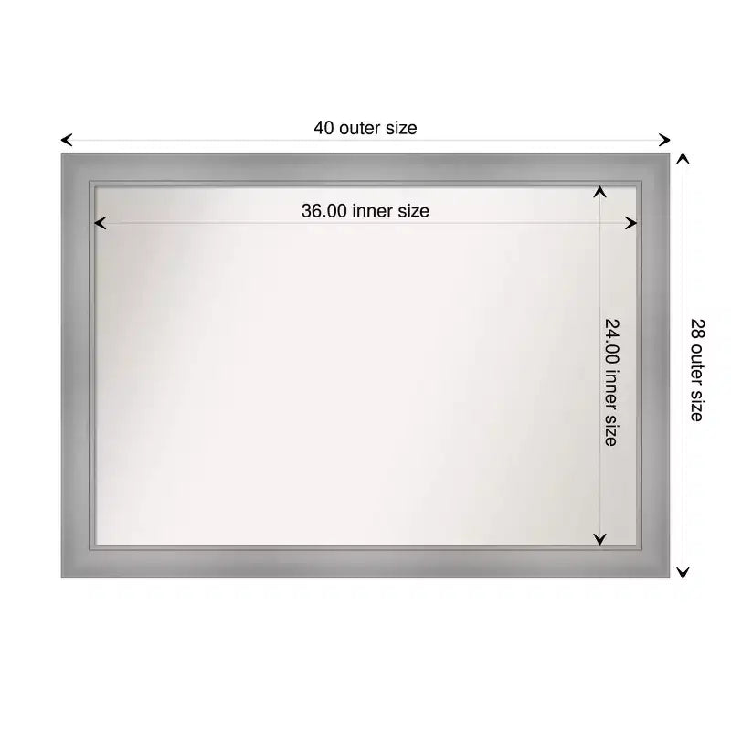Specchio da parete per bagno Flair 40" x 28", nichel lucido, ferramenta per montaggio inclusa