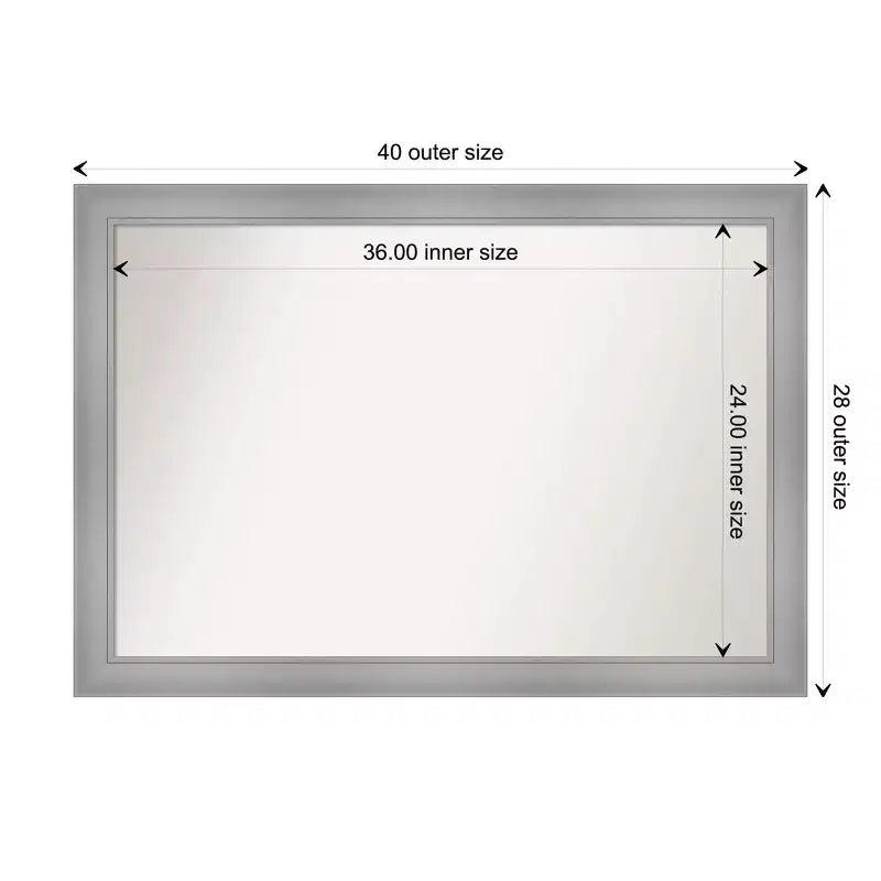 Specchio da parete per bagno Flair 40" x 28", nichel lucido, ferramenta per montaggio inclusa