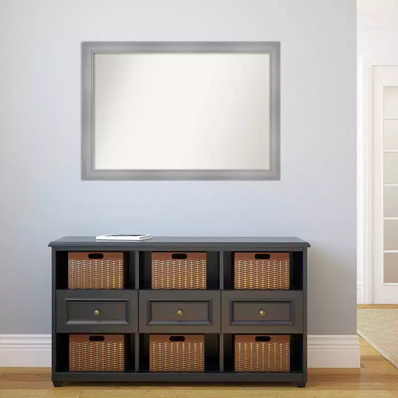 Specchio da parete per bagno Flair 40" x 28", nichel lucido, ferramenta per montaggio inclusa