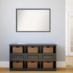 Specchio da parete sottile per bagno Eva 38" x 26", nero, cornice in polistirene, montaggio a parete
