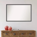Specchio da parete sottile per bagno Eva 38" x 26", nero, cornice in polistirene, montaggio a parete