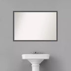 Specchio da parete sottile per bagno Eva 38" x 26", nero, cornice in polistirene, montaggio a parete