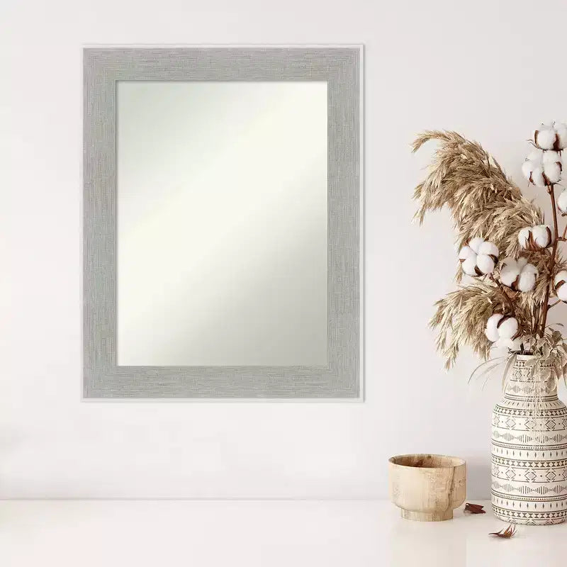 Specchio da parete Glam Linen Gray 23" x 29", non smussato