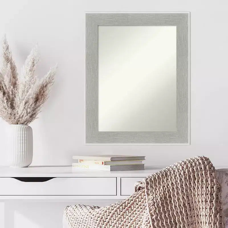 Specchio da parete Glam Linen Gray 23" x 29", non smussato