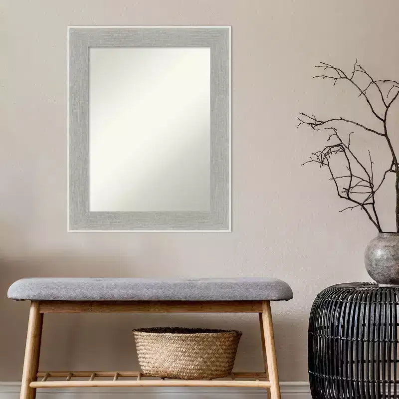 Specchio da parete Glam Linen Gray 23" x 29", non smussato