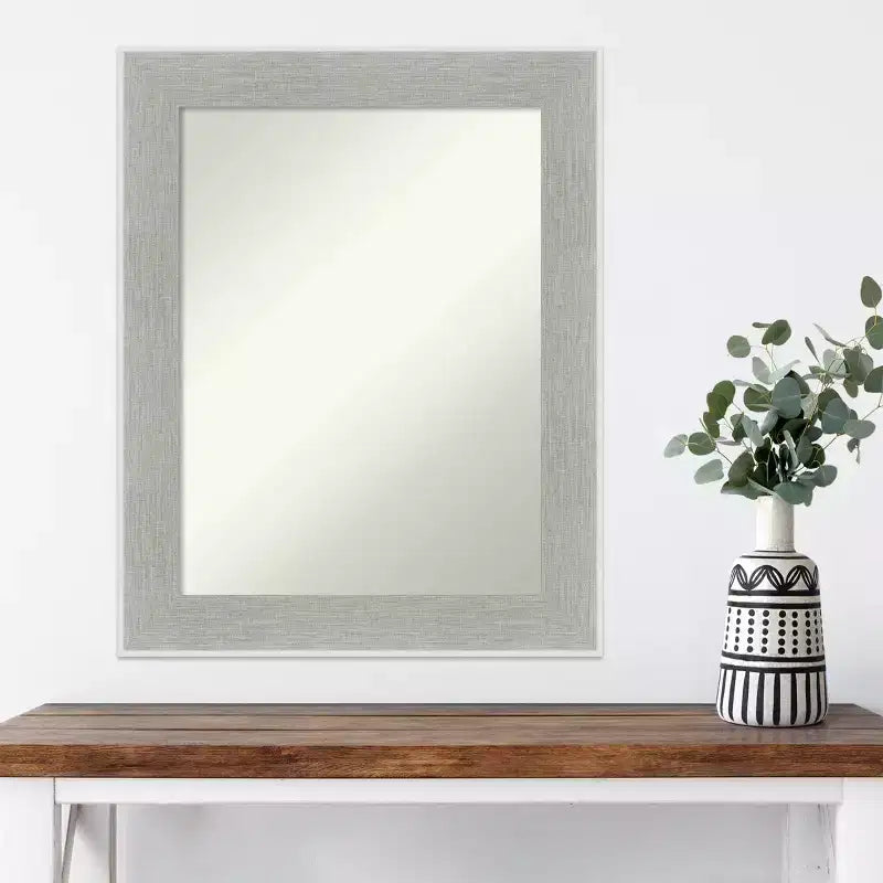 Specchio da parete Glam Linen Gray 23" x 29", non smussato