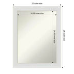 Specchio da parete stretto Flair Soft White da 56 x 71 cm, rettangolare moderno, include ferramenta di montaggio