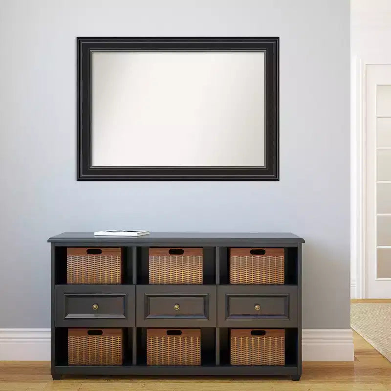 Specchio da parete Ridge nero 42" x 30", non smussato