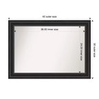 Specchio da parete Ridge nero 42" x 30", non smussato