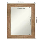 Specchio da parete a forma di gufo in legno marrone 24" x 30", rettangolare moderno, include hardware di montaggio