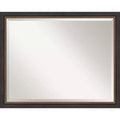 31" x 25" Beveled Ashton Black Wood Wall Mirror - Amanti Art: Modern Style, No Assembly, Includes Mount Hardware