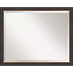 31" x 25" Beveled Ashton Black Wood Wall Mirror - Amanti Art: Modern Style, No Assembly, Includes Mount Hardware