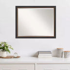 Specchio da parete in legno nero Ashton smussato 31" x 25" - Amanti Art: Stile moderno, Nessun assemblaggio, Hardware di montaggio incluso