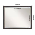 Specchio da parete in legno nero Ashton smussato 31" x 25" - Amanti Art: Stile moderno, Nessun assemblaggio, Hardware di montaggio incluso