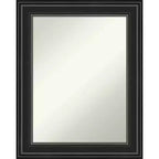 24" x 30" Non-Beveled Ridge Black Wall Mirror - Amanti Art