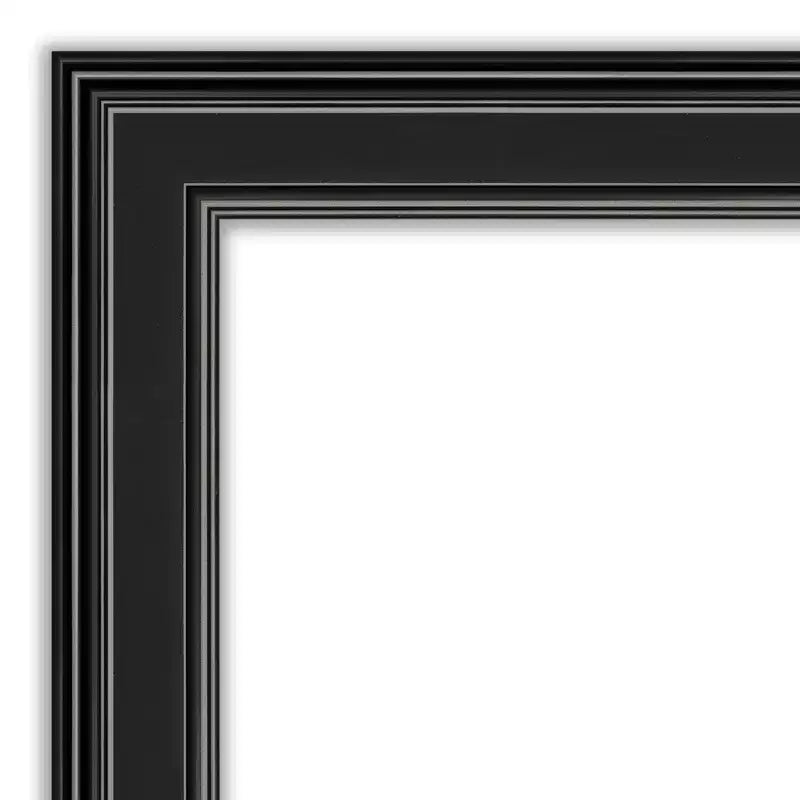 Specchio da parete nero Non-Beveled Ridge 24" x 30" - Amanti Art