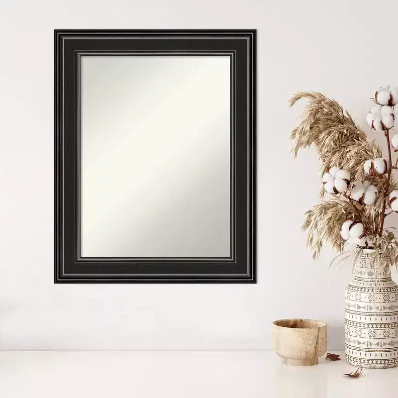 Specchio da parete nero Non-Beveled Ridge 24" x 30" - Amanti Art