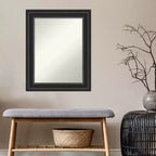 Specchio da parete nero Non-Beveled Ridge 24" x 30" - Amanti Art