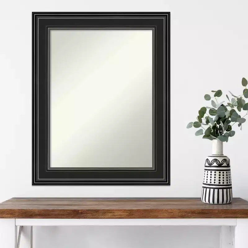 Specchio da parete nero Non-Beveled Ridge 24" x 30" - Amanti Art