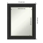 Specchio da parete nero Non-Beveled Ridge 24" x 30" - Amanti Art