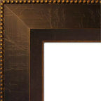 Specchio da Parete da Bagno Rustico con Doghe Grigie 44" x 33", Cornice in Polistirene, Montaggio a Parete