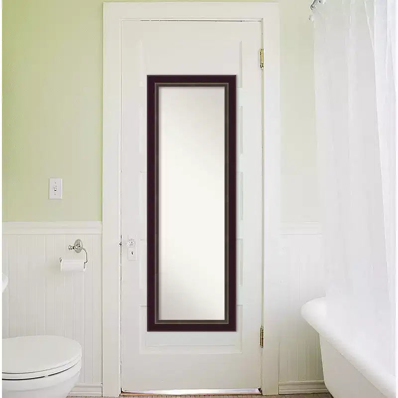 Specchio da Parete da Bagno Rustico con Doghe Grigie 44" x 33", Cornice in Polistirene, Montaggio a Parete