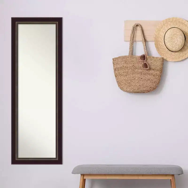 Specchio da Parete da Bagno Rustico con Doghe Grigie 44" x 33", Cornice in Polistirene, Montaggio a Parete