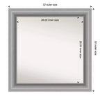 Specchio da parete gufo marrone in legno 34" x 28", rettangolare moderno, include hardware per il montaggio