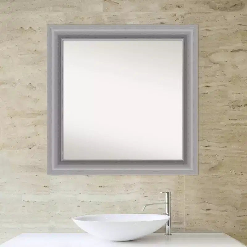 Specchio da parete gufo marrone in legno 34" x 28", rettangolare moderno, include hardware per il montaggio