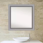 Specchio da parete gufo marrone in legno 34" x 28", rettangolare moderno, include hardware per il montaggio