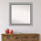 Specchio da parete gufo marrone in legno 34" x 28", rettangolare moderno, include hardware per il montaggio