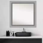 Specchio da parete gufo marrone in legno 34" x 28", rettangolare moderno, include hardware per il montaggio