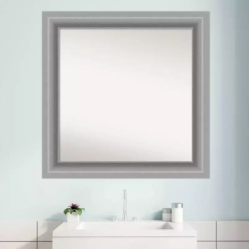Specchio da parete gufo marrone in legno 34" x 28", rettangolare moderno, include hardware per il montaggio