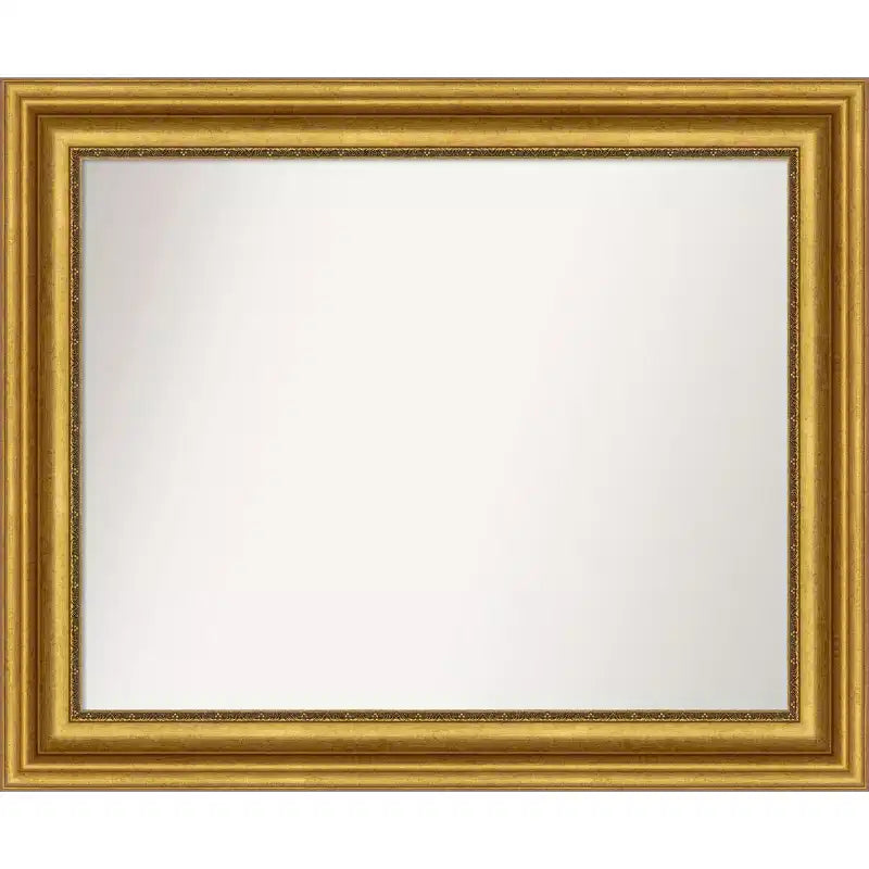 34" x 28" Non-Beveled Parlor Gold Wall Mirror - Amanti Art: Modern Style, Polystyrene Frame, Includes Mount Hardware
