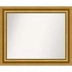 34" x 28" Non-Beveled Parlor Gold Wall Mirror - Amanti Art: Modern Style, Polystyrene Frame, Includes Mount Hardware