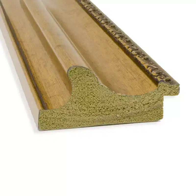 Specchio da parete Parlor dorato 34" x 28", stile moderno, cornice in polistirene