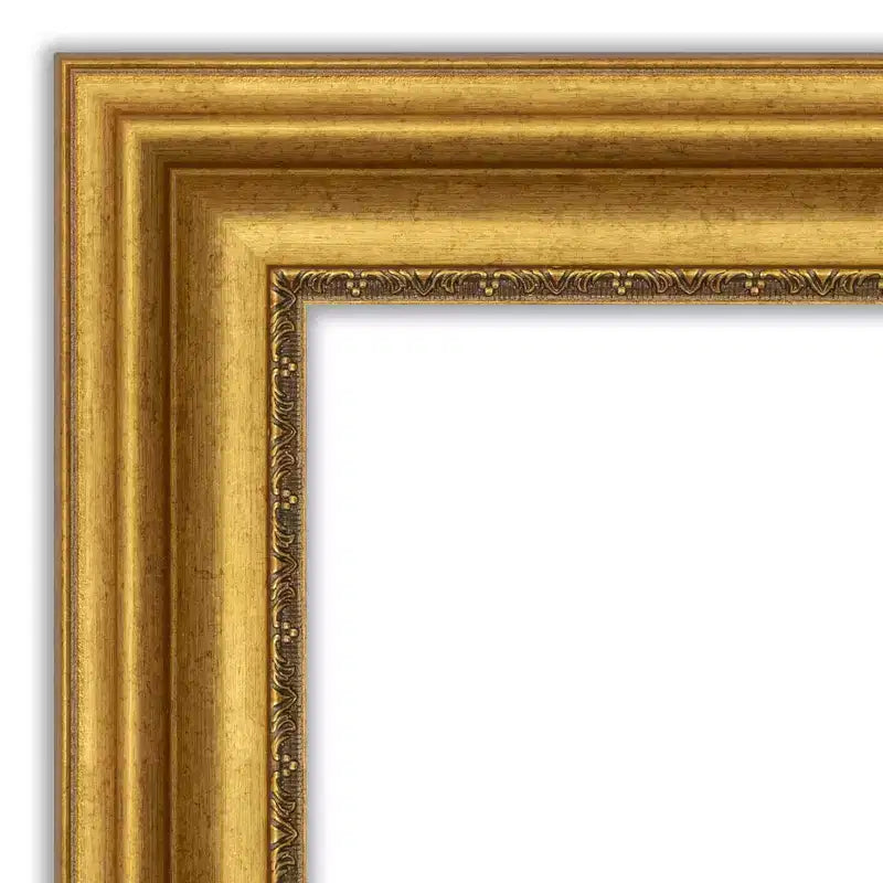Specchio da parete Parlor dorato 34" x 28", stile moderno, cornice in polistirene