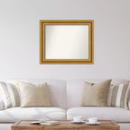 Specchio da parete Parlor dorato 34" x 28", stile moderno, cornice in polistirene
