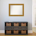 Specchio da parete Parlor dorato 34" x 28", stile moderno, cornice in polistirene