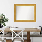 Specchio da parete Parlor dorato 34" x 28", stile moderno, cornice in polistirene