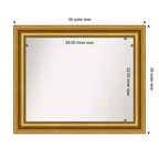 Specchio da parete Parlor dorato 34" x 28", stile moderno, cornice in polistirene
