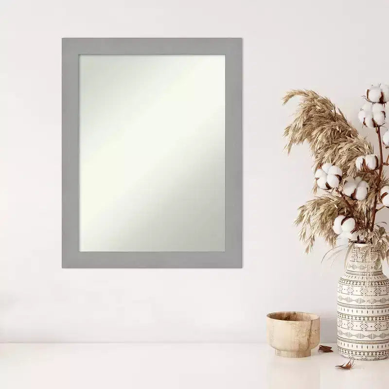 Specchio da parete in nichel spazzolato 56x71 cm, rettangolare moderno, include l'hardware di montaggio