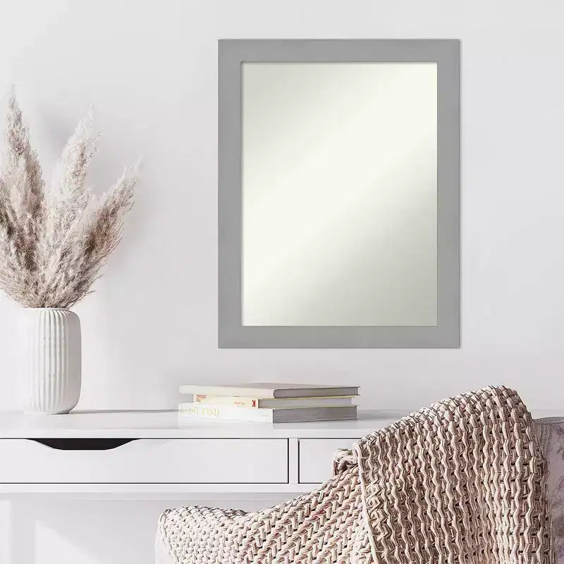 Specchio da parete in nichel spazzolato 56x71 cm, rettangolare moderno, include l'hardware di montaggio