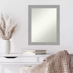 Specchio da parete in nichel spazzolato 56x71 cm, rettangolare moderno, include l'hardware di montaggio