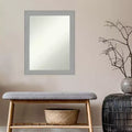 Specchio da parete in nichel spazzolato 56x71 cm, rettangolare moderno, include l'hardware di montaggio