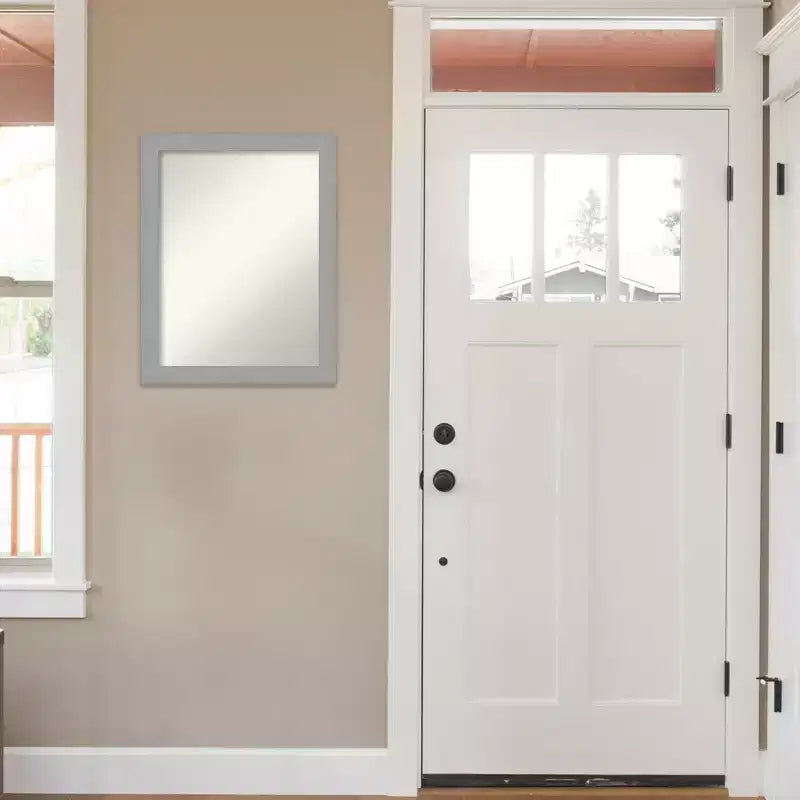 Specchio da parete in nichel spazzolato 56x71 cm, rettangolare moderno, include l'hardware di montaggio