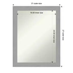 Specchio da parete in nichel spazzolato 56x71 cm, rettangolare moderno, include l'hardware di montaggio