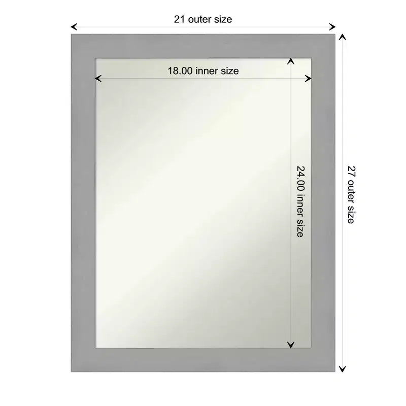 Specchio da parete in nichel spazzolato 56x71 cm, rettangolare moderno, include l'hardware di montaggio
